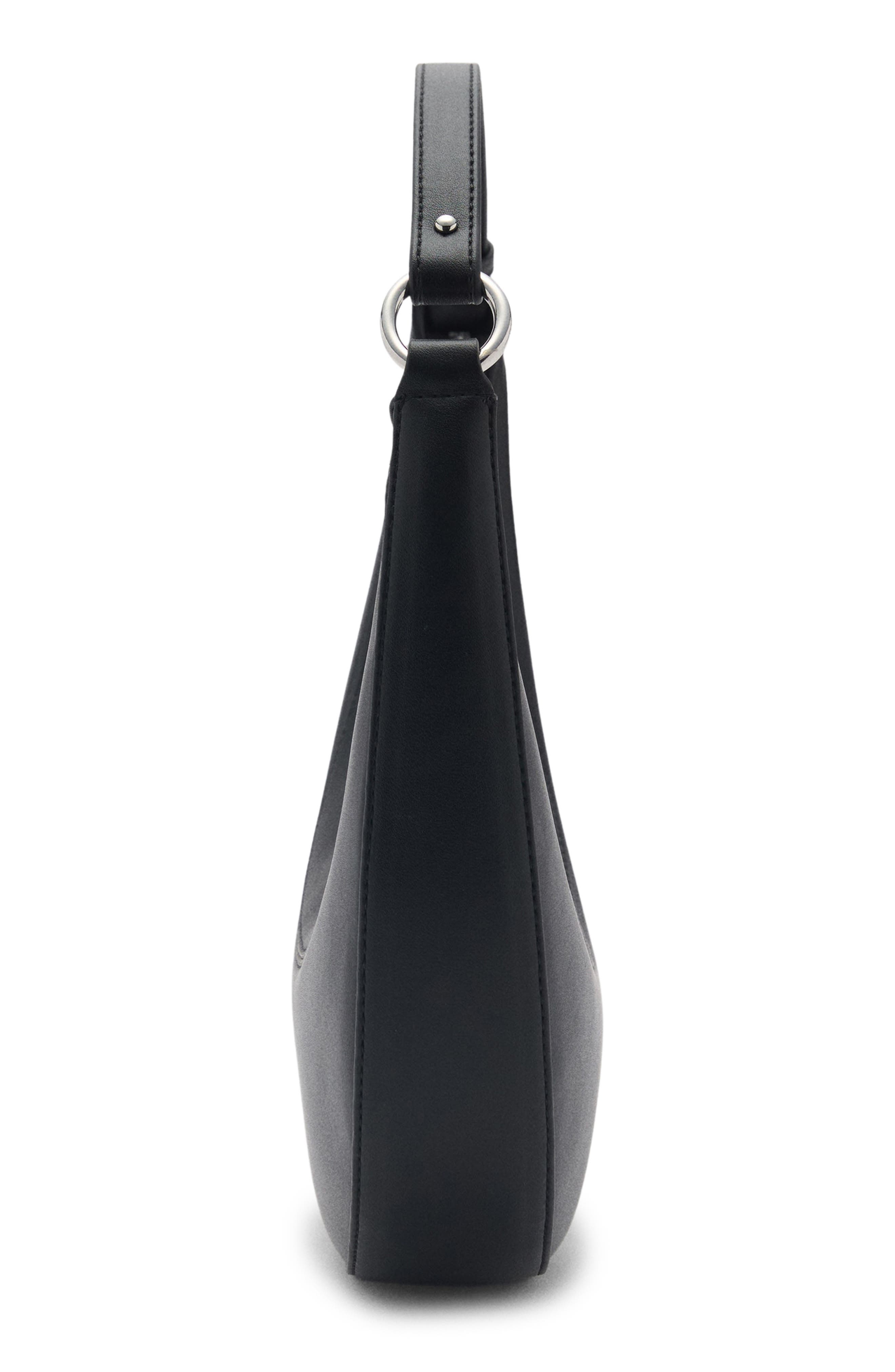 MANGO Oval Faux Leather Shoulder Bag, Alternate, color, 