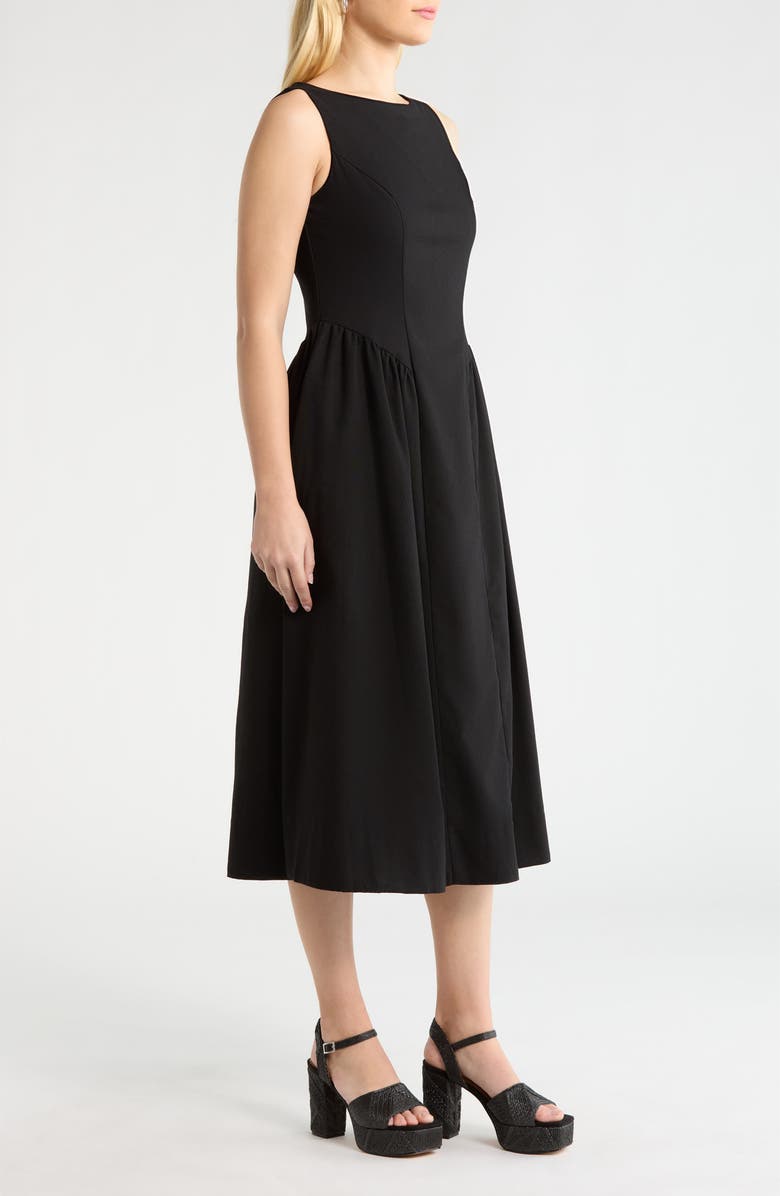 All in Favor Fit & Flare Midi Dress, Alternate, color, Black