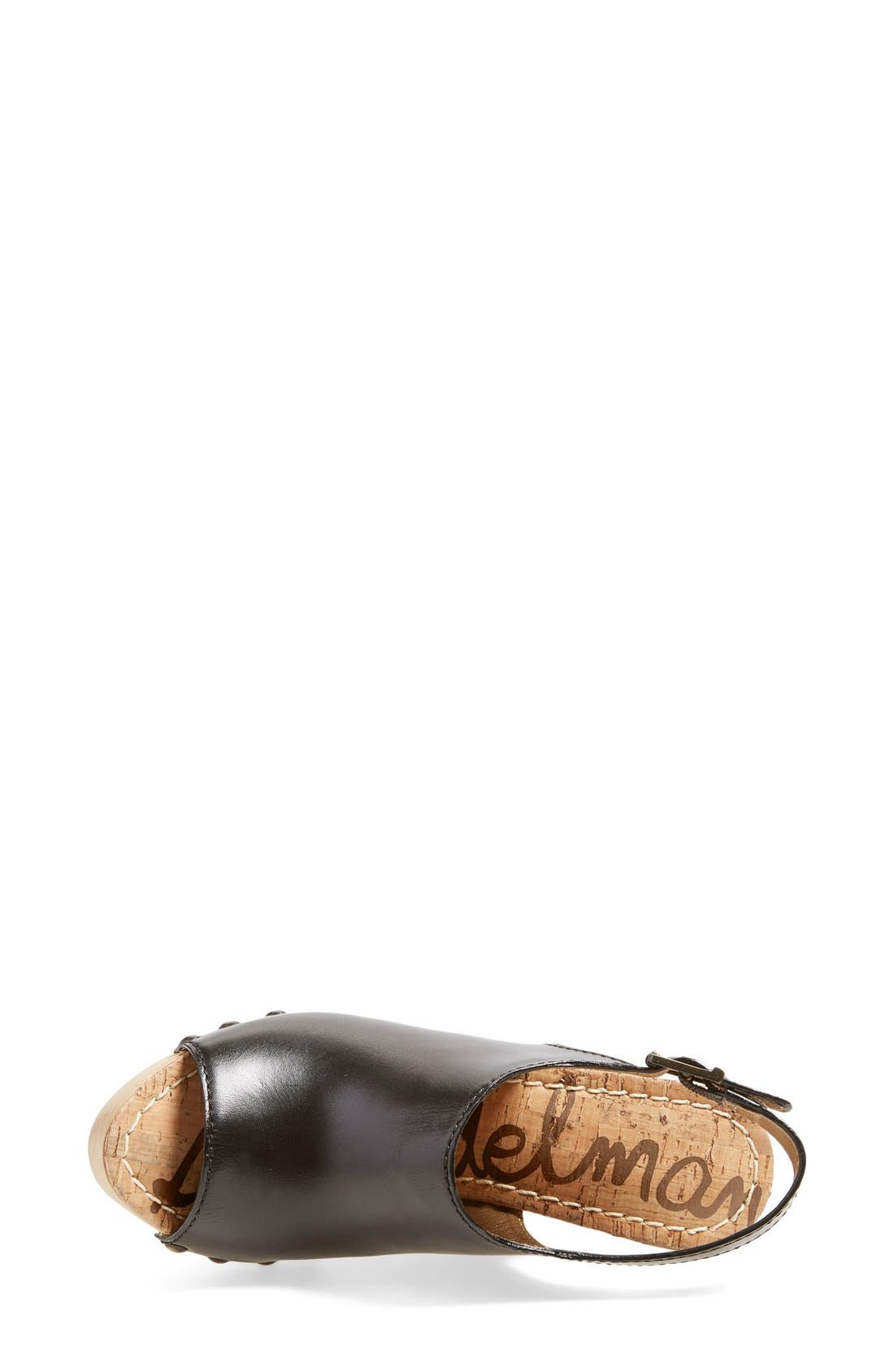 'Camilla' Wedge Sandal, Alternate, color, BLACK