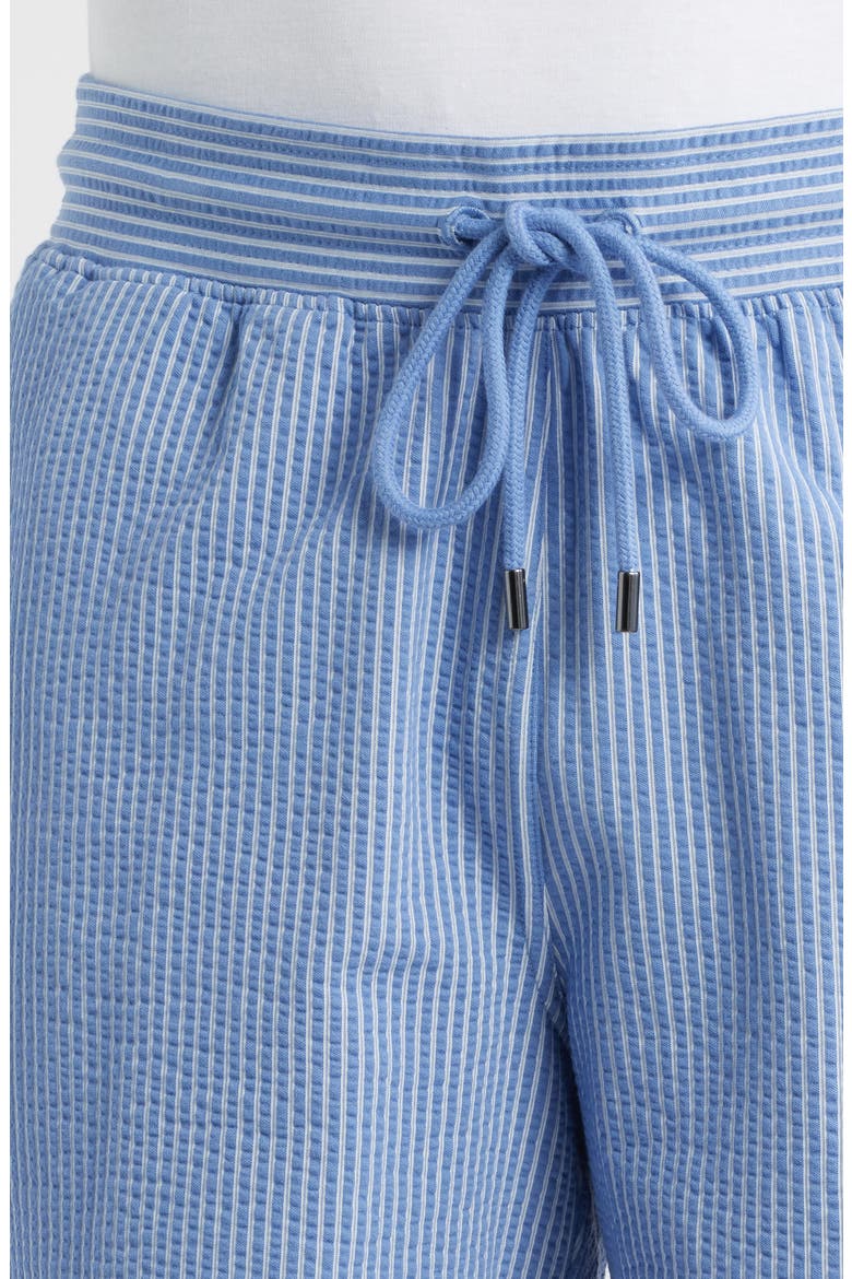Pinstripe Seersucker Pajama Shorts, Alternate, color, BLUE STRIPE