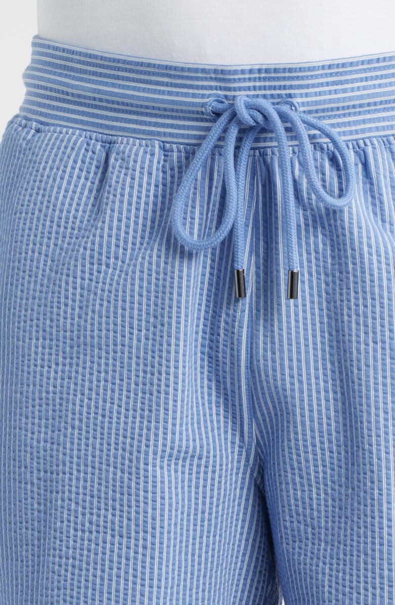 Daniel Buchler Pinstripe Seersucker Pajama Shorts, Alternate, color, Blue Stripe