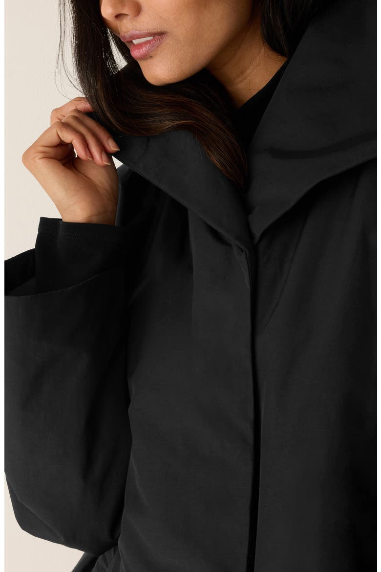 High Collar Short Padded Coat, Alternate, color, BLACK