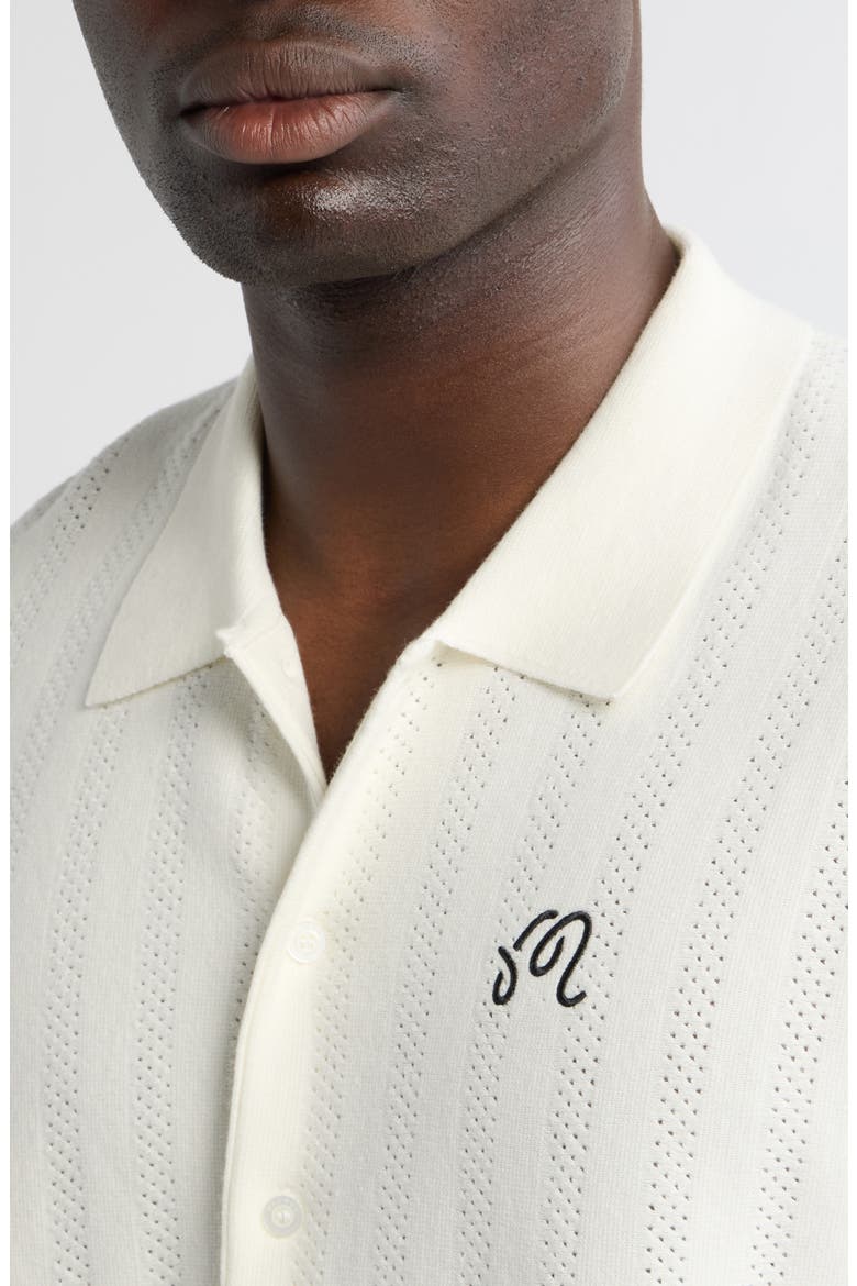 Crosscut Knit Polo, Alternate, color, IVORY