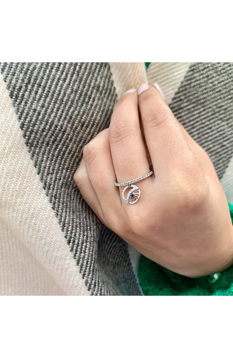LuvMyJewelry Moon Phases Sterling Silver Diamond Charm Ring, Alternate, color, 