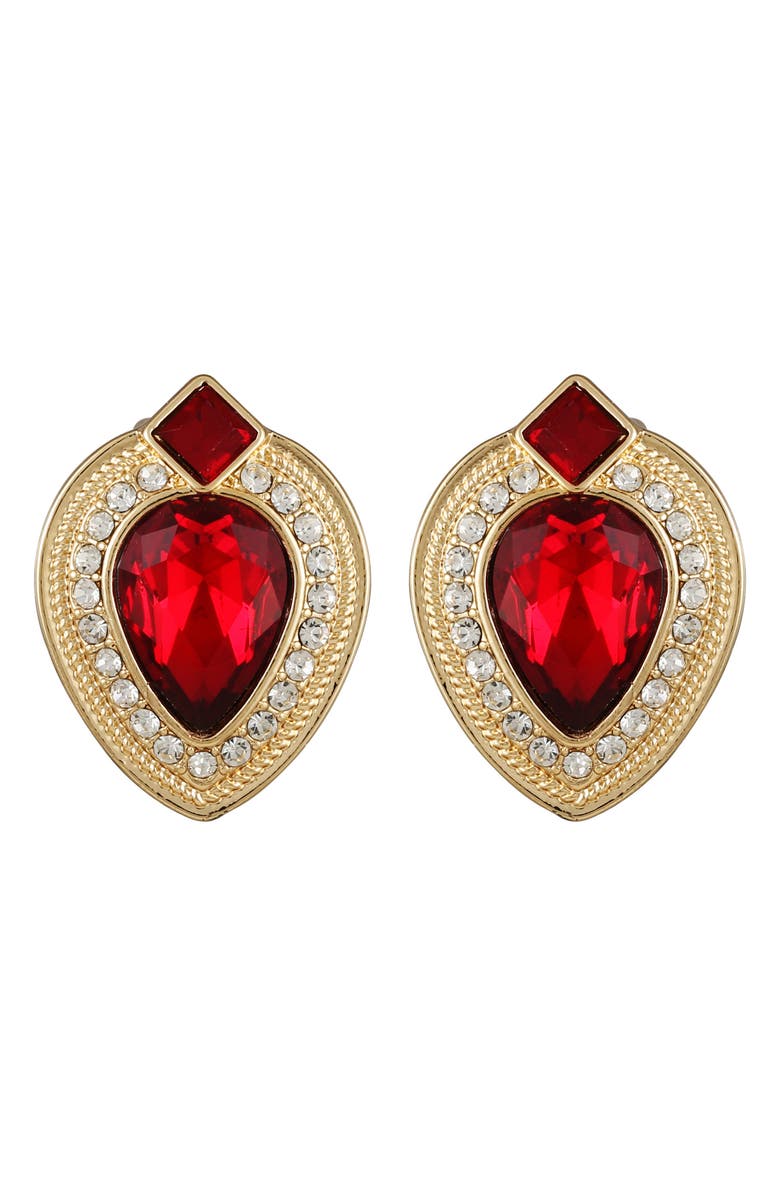 T Tahari Crystal Halo Clip-On Earrings, Main, color, 