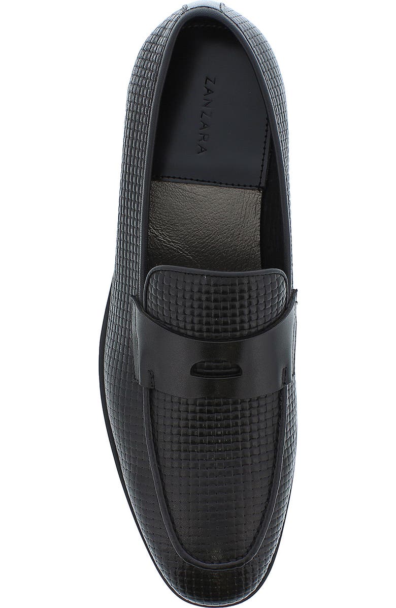 Zanzara Oscar Leather Woven Penny Loafer, Alternate, color,