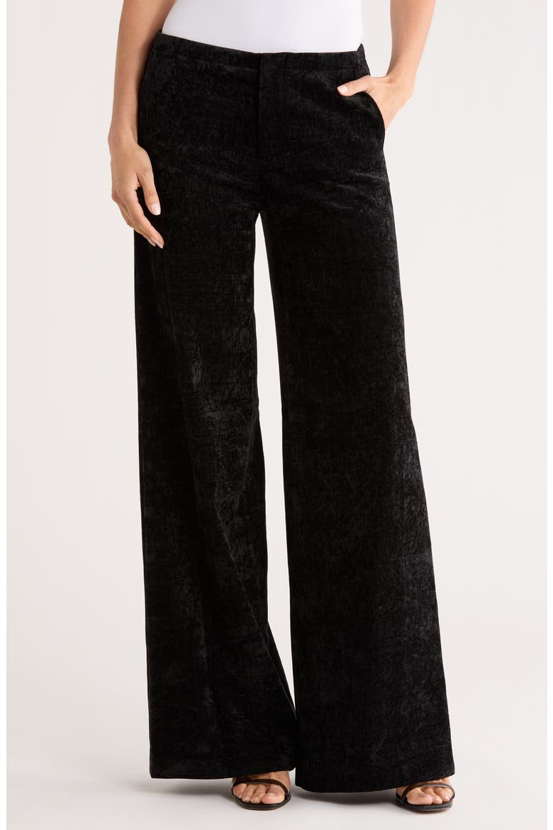 Conor Velvet Wide Leg Pants, Main, color, BLACK