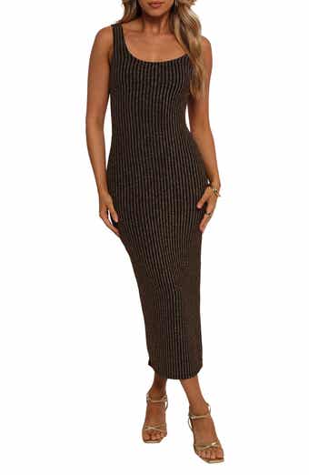 Petal & Pup Jemma Metallic Sleeveless Rib Maxi Dress