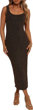 Petal & Pup Jemma Metallic Sleeveless Rib Maxi Dress