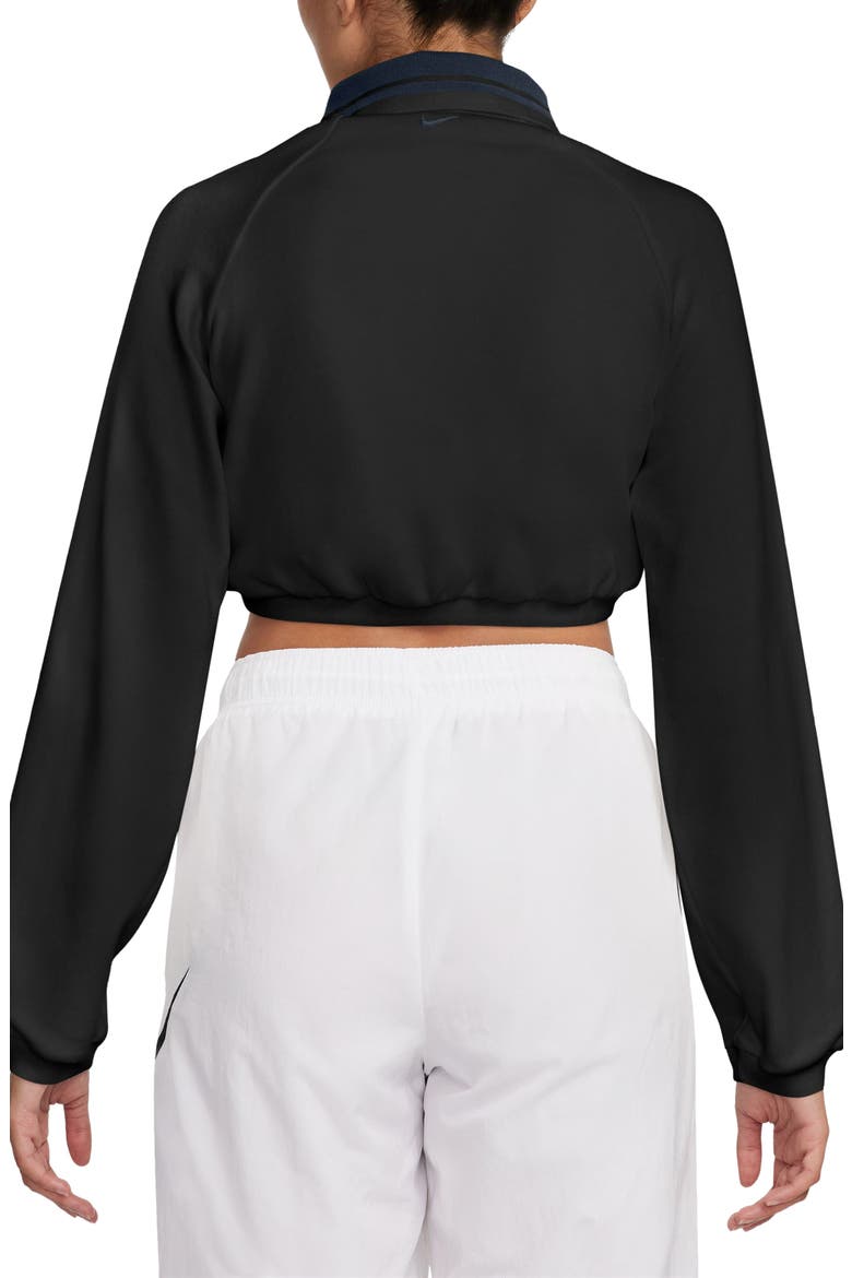 Sportswear Collection Long Sleeve Crop Polo, Alternate, color, BLACK/ OBSIDIAN/ OBSIDIAN