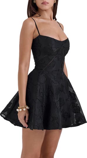 HOUSE OF CB Serenita Jacquard Fit Flare Cocktail Minidress