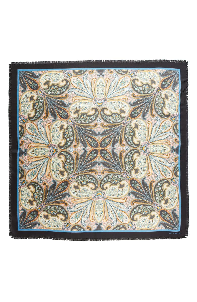 Etro Goa Square Silk Scarf, Main, color, 