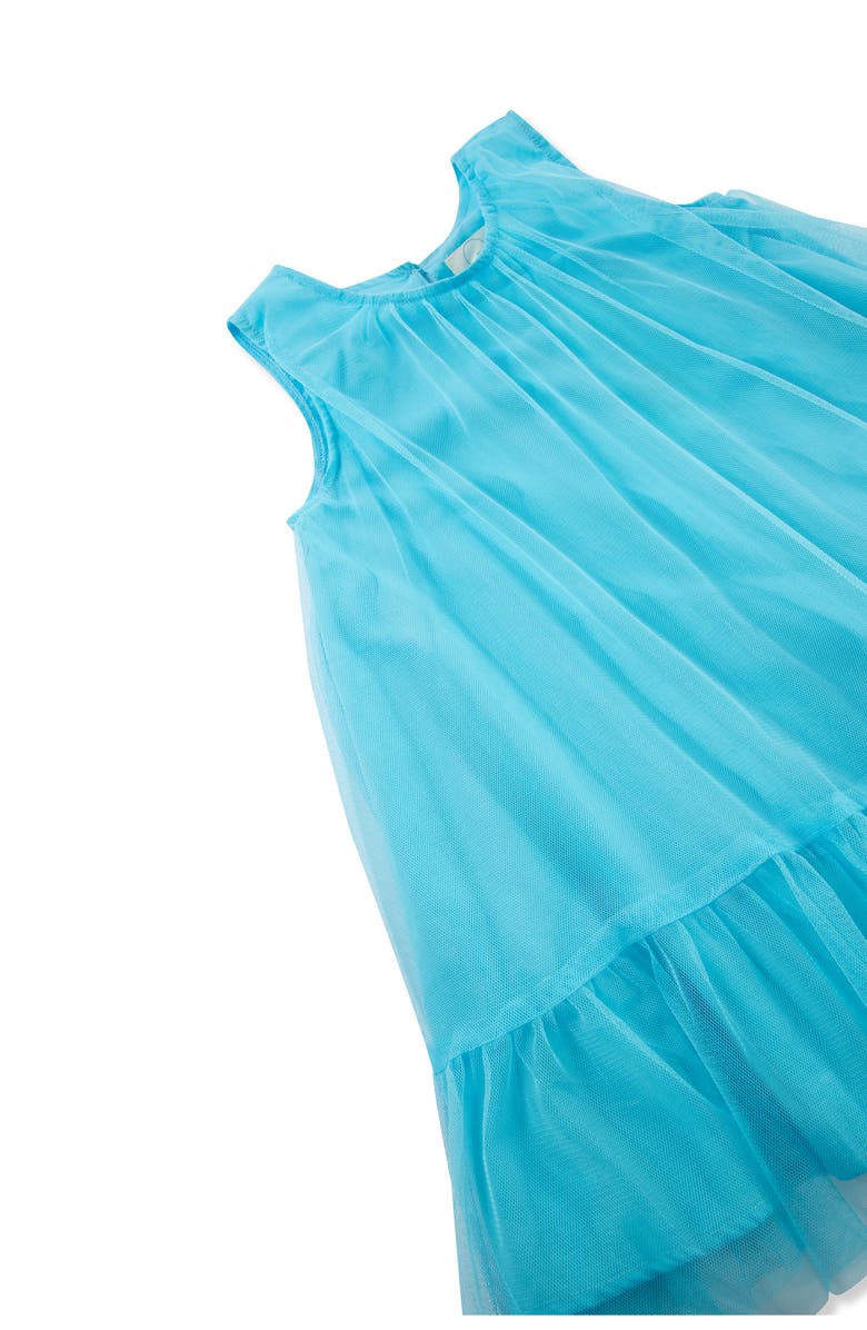 Peek Aren't You Curious Kids' Organza Dress with Denim Jacket, Alternate, color, Teal