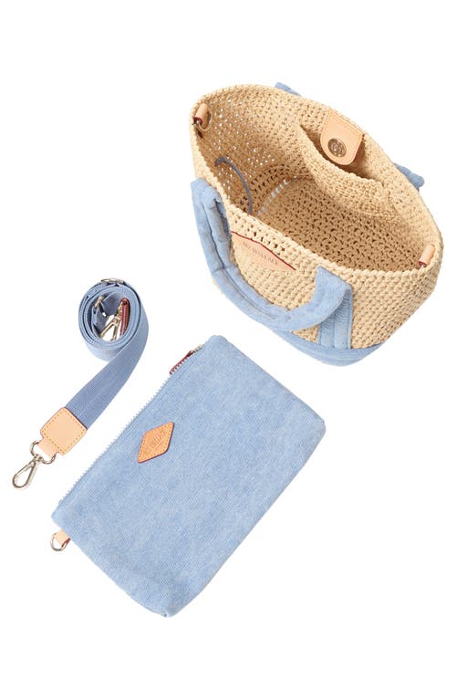 Mz Wallace Mini Crochet Tote In Crochet/true Light Denim