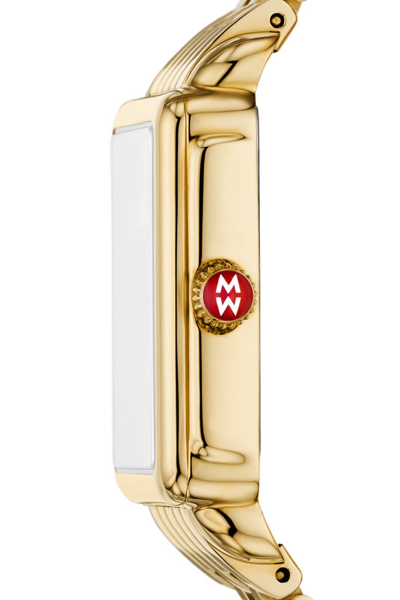 Deco Park Mother-of-Pearl Bracelet Watch, 23mm x 29mm, Alternate, color, GOLD
