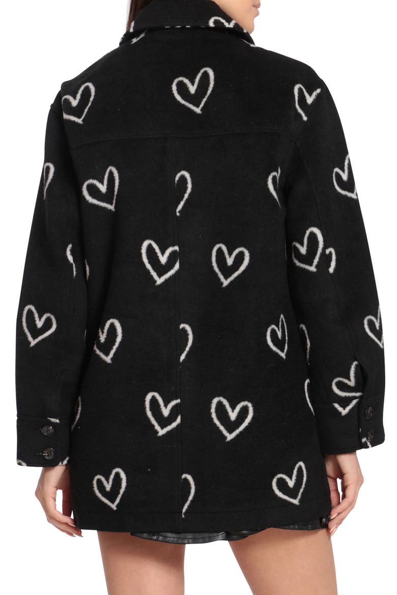 Heart Jacquard Coat, Alternate, color, BLACK AND WHITE HEART