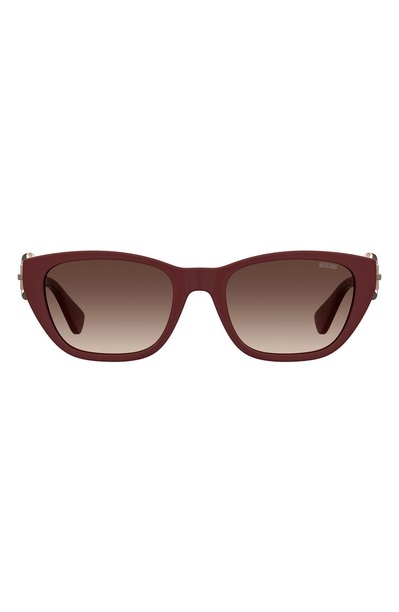 Moschino 55mm Rectangle Sunglasses, Main, color, Burgundy