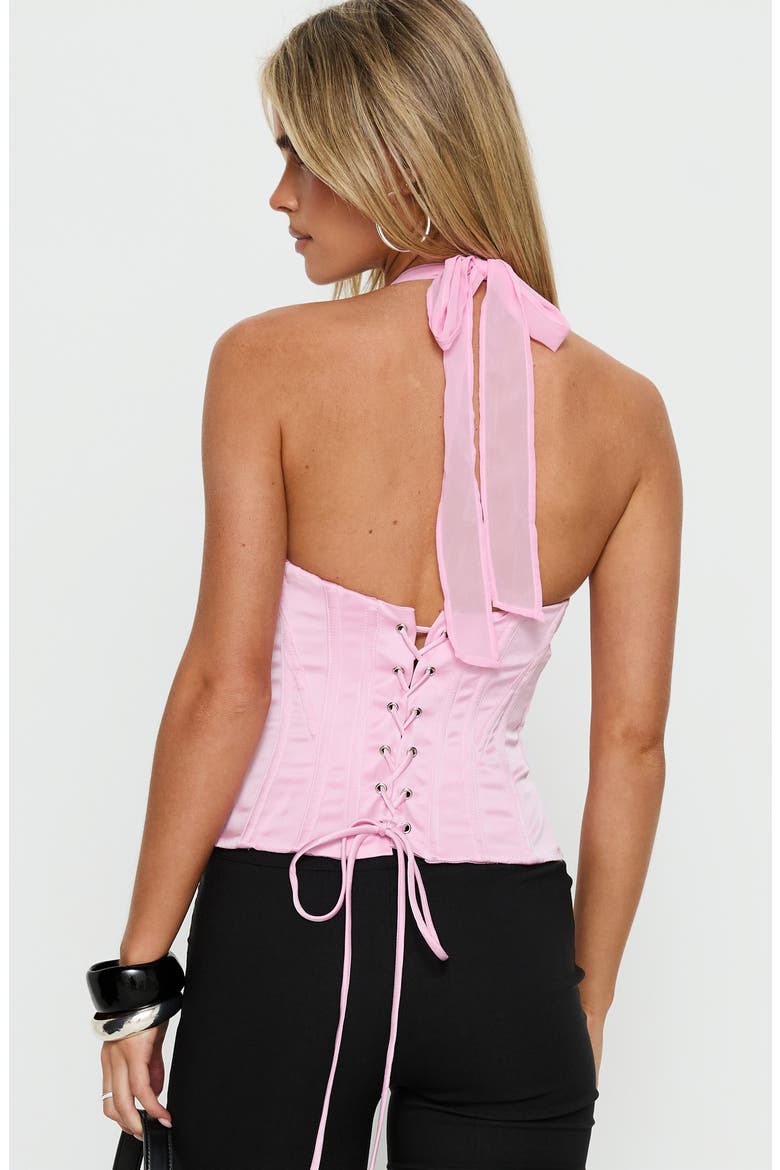 Ashley Mesh Strap Halter Top, Alternate, color, PINK