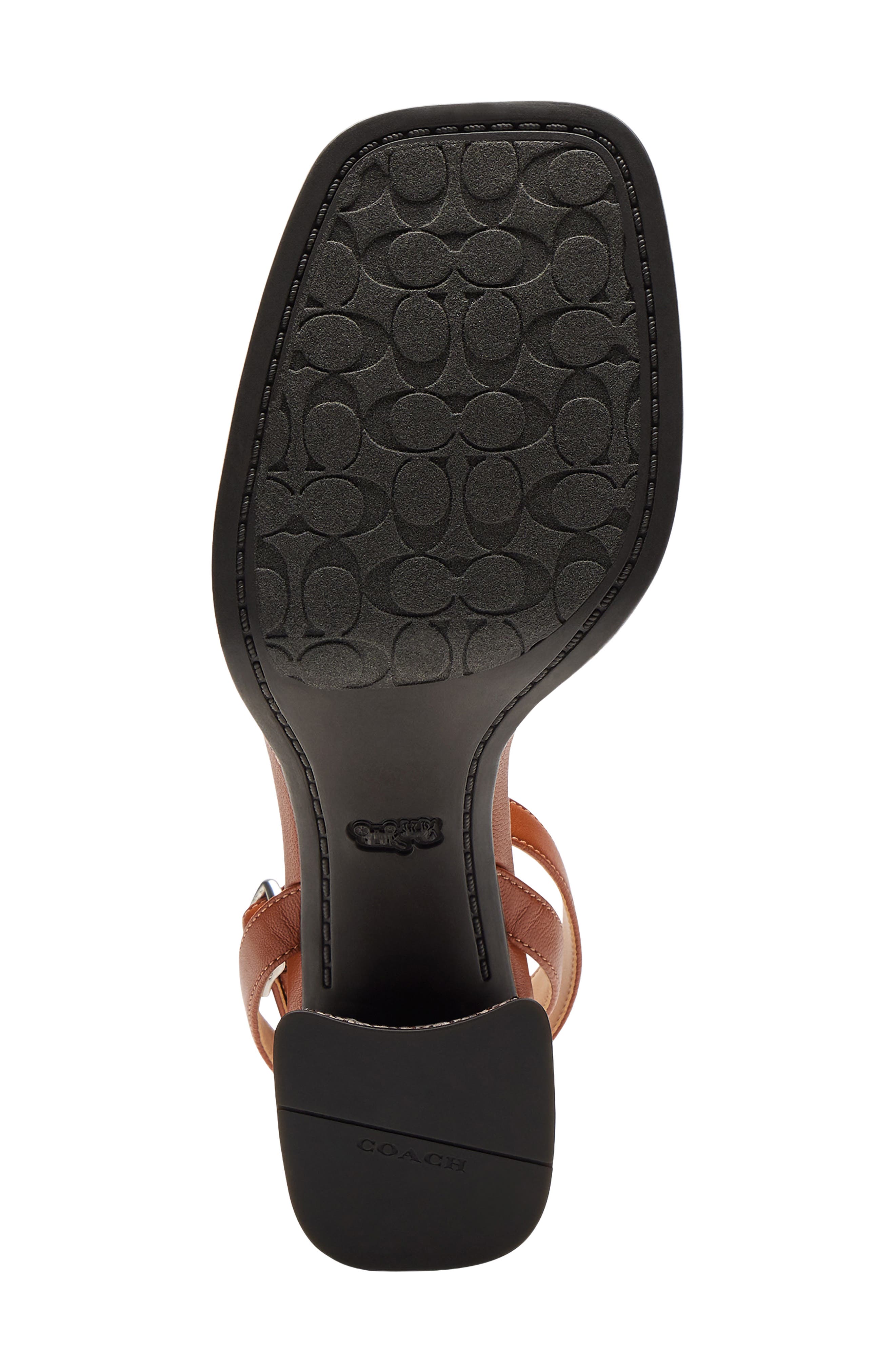 COACH Crystal Signature Jacquard Ankle Strap Platform Sandal, Alternate, color, Cocoa/ Burnished Amber