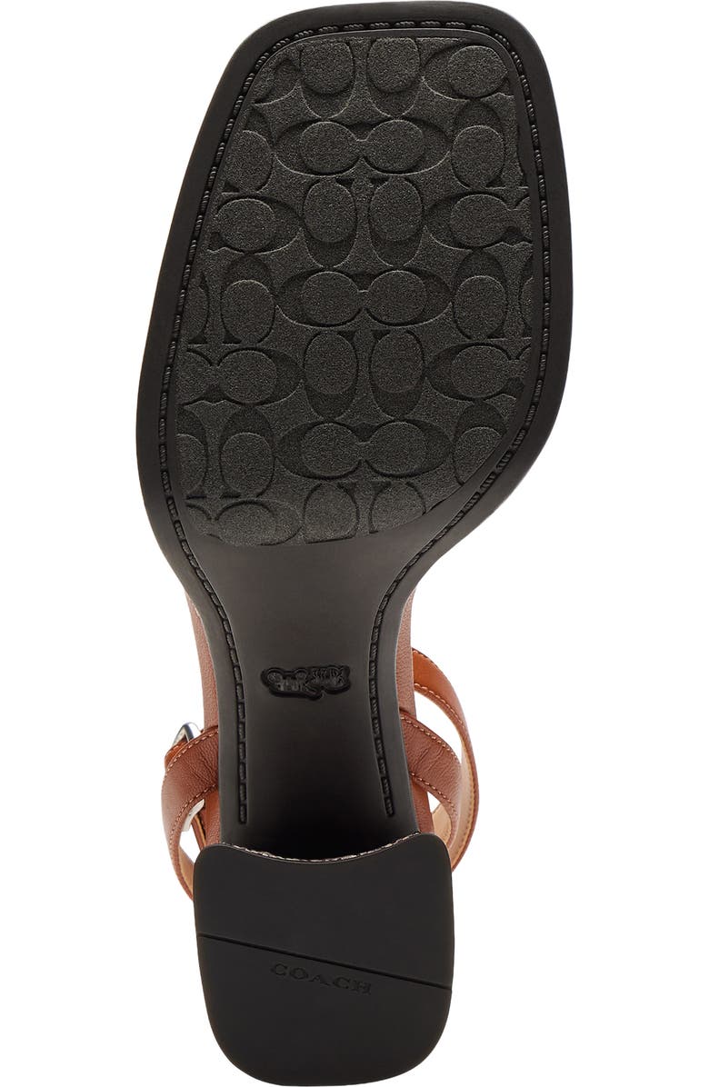 COACH Crystal Signature Jacquard Ankle Strap Platform Sandal, Alternate, color, Cocoa/ Burnished Amber