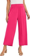 Jessica London Stretch Knit Wide Leg Crop Pant