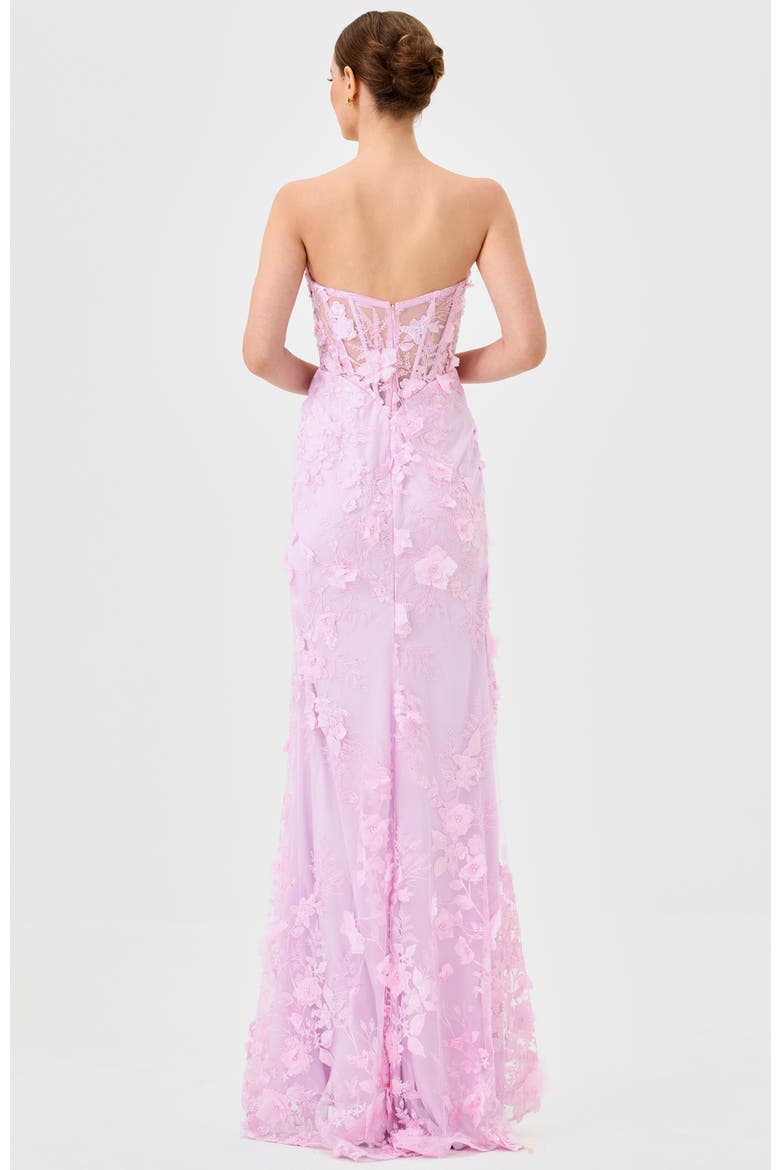 Teri 3D Floral Gown, Alternate, color, PINK