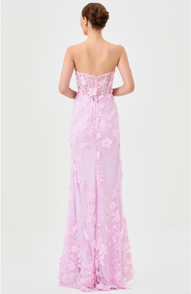 Bariano Teri 3D Floral Gown, Alternate, color, Pink