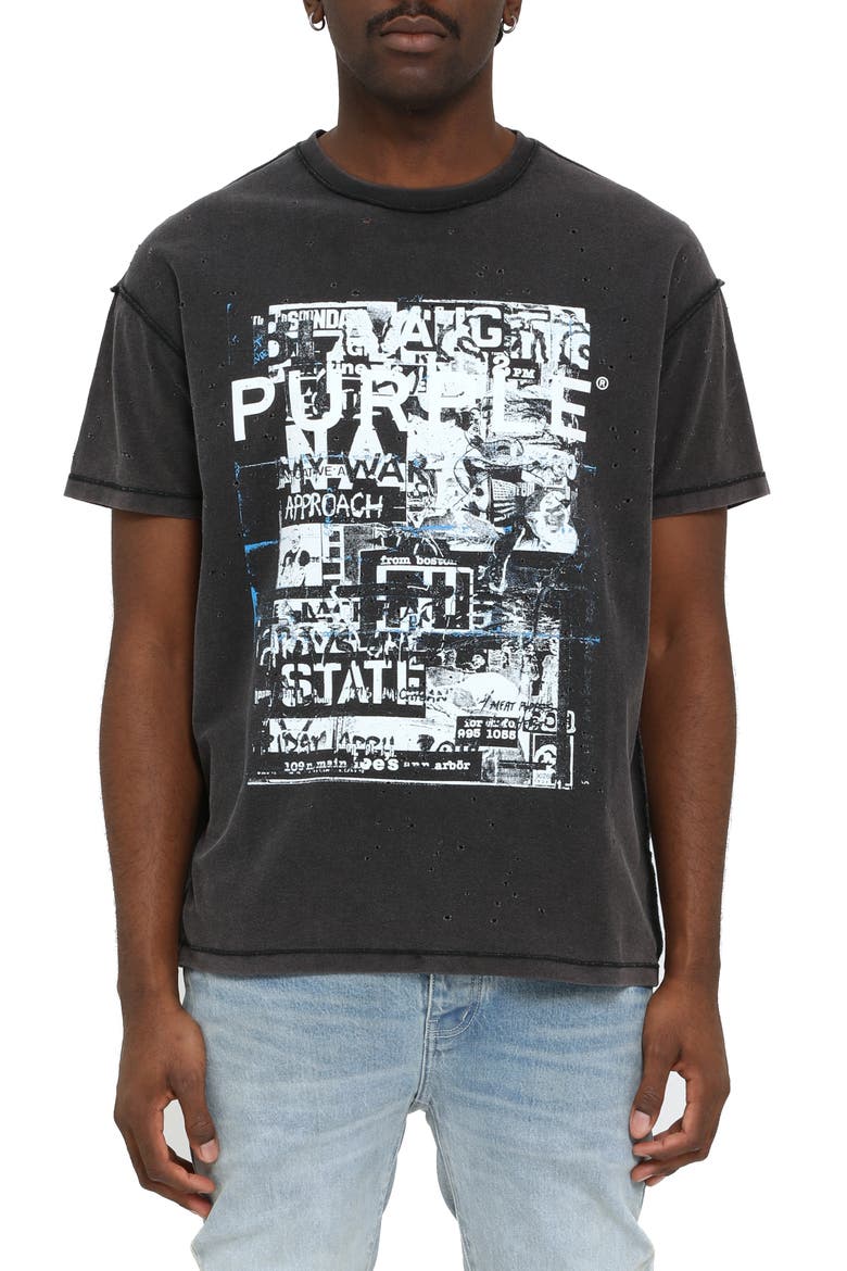 Textured Inside Out Graphic T-Shirt, Main, color, BLACK