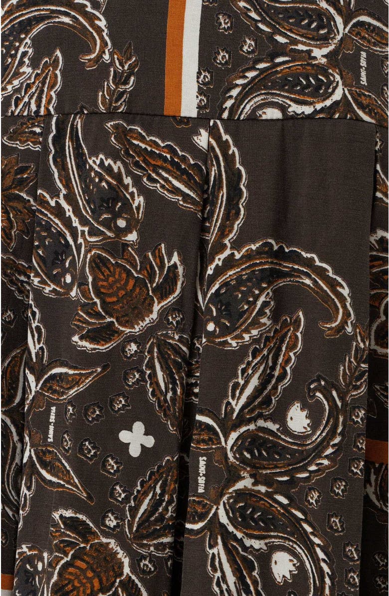 Saint + Sofia Everly Pleated Skirt, Alternate, color, Brown Paisley