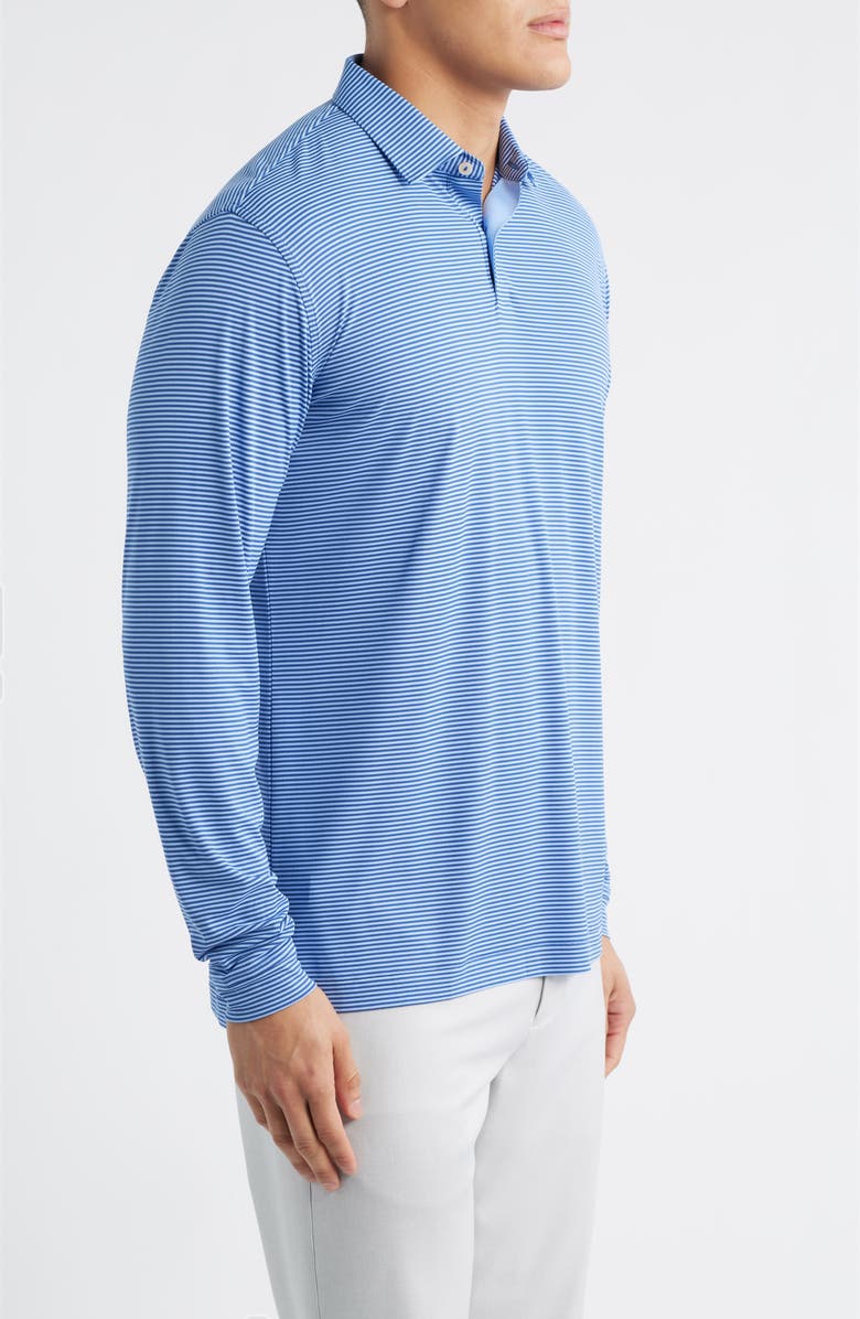 Peter Millar Featherweight Market Stripe Long Sleeve Performance Polo, Alternate, color, Windsor Blue
