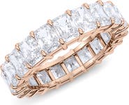 HauteCarat Radiant Cut Lab Created Diamond Eternity Ring