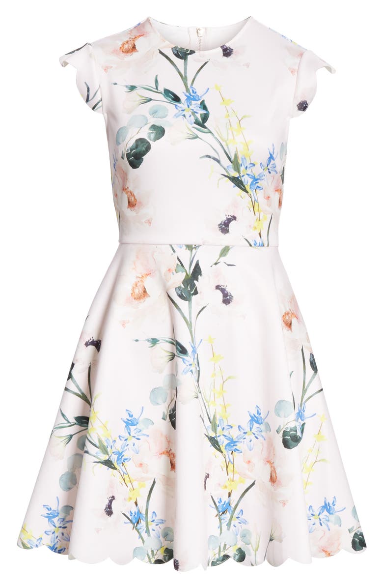 Ted Baker London Karsali Elegance Scallop Skater Dress, Alternate, color, 