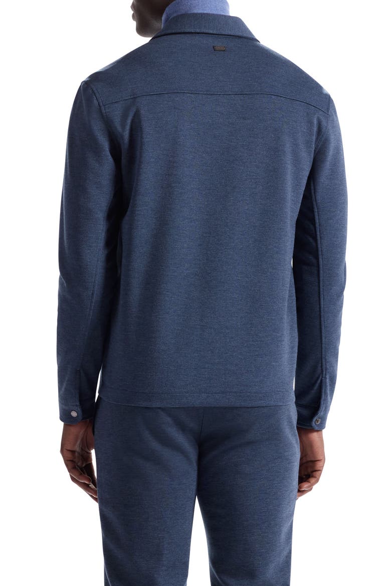 Heathered Kint Snap-Up Shirt Jacket, Alternate, color, NAVY