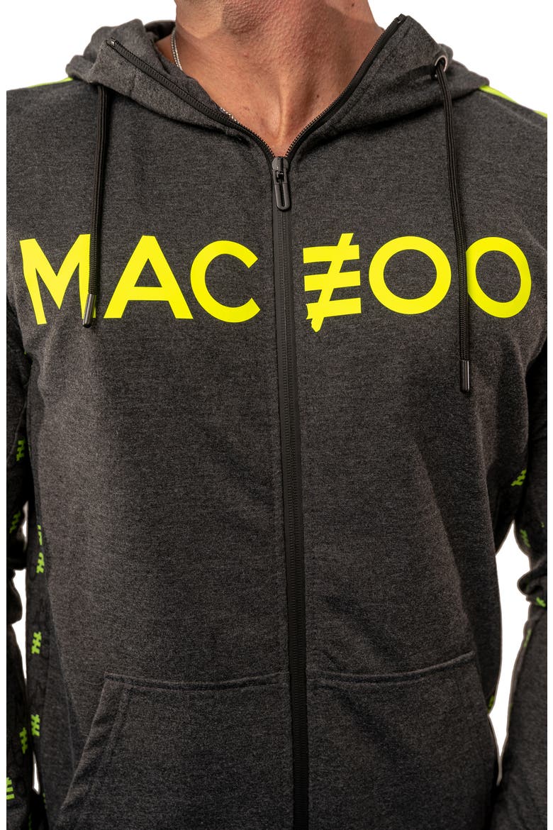 Monogram Cotton Blend Logo Zip Hoodie, Alternate, color, GREY