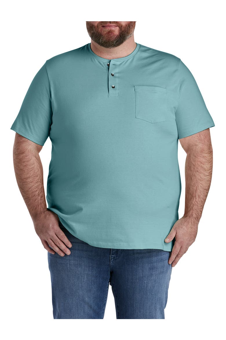 Big & Tall Slub Henley Shirt, Main, color, BRISTOL BLUE