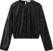 MANGO TEEN Sequin Embellished Crop Top