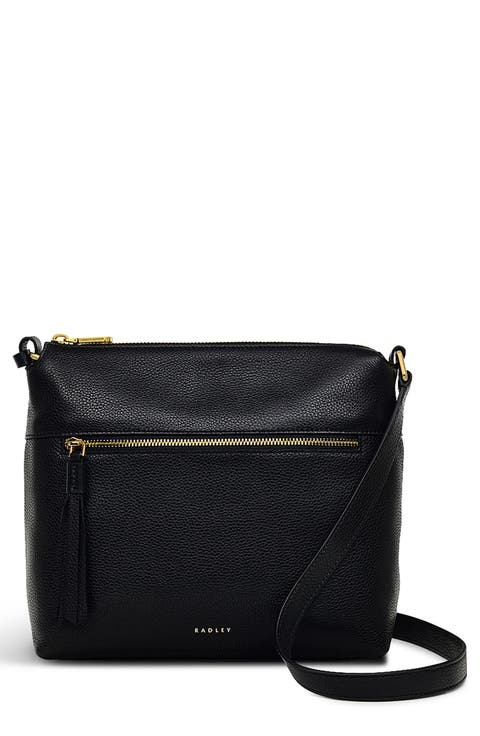 Fountain Mews Small Zip Top Leather Crossbody Bag