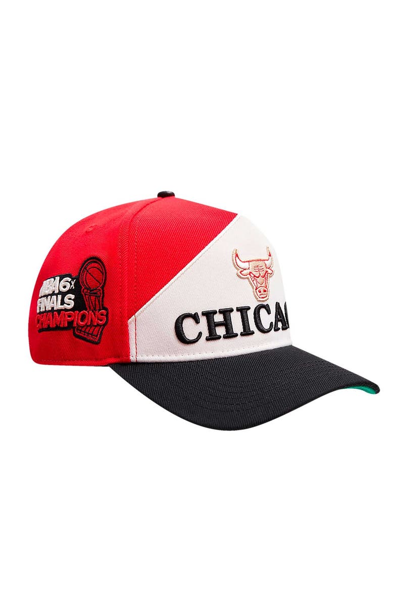 PRO STANDARD Men's Pro Standard Red/Black Chicago Bulls Pinch Chevron Adjustable Hat, Main, color, Red