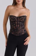 HOUSE OF CB Suri Embellished Lace Corset Top
