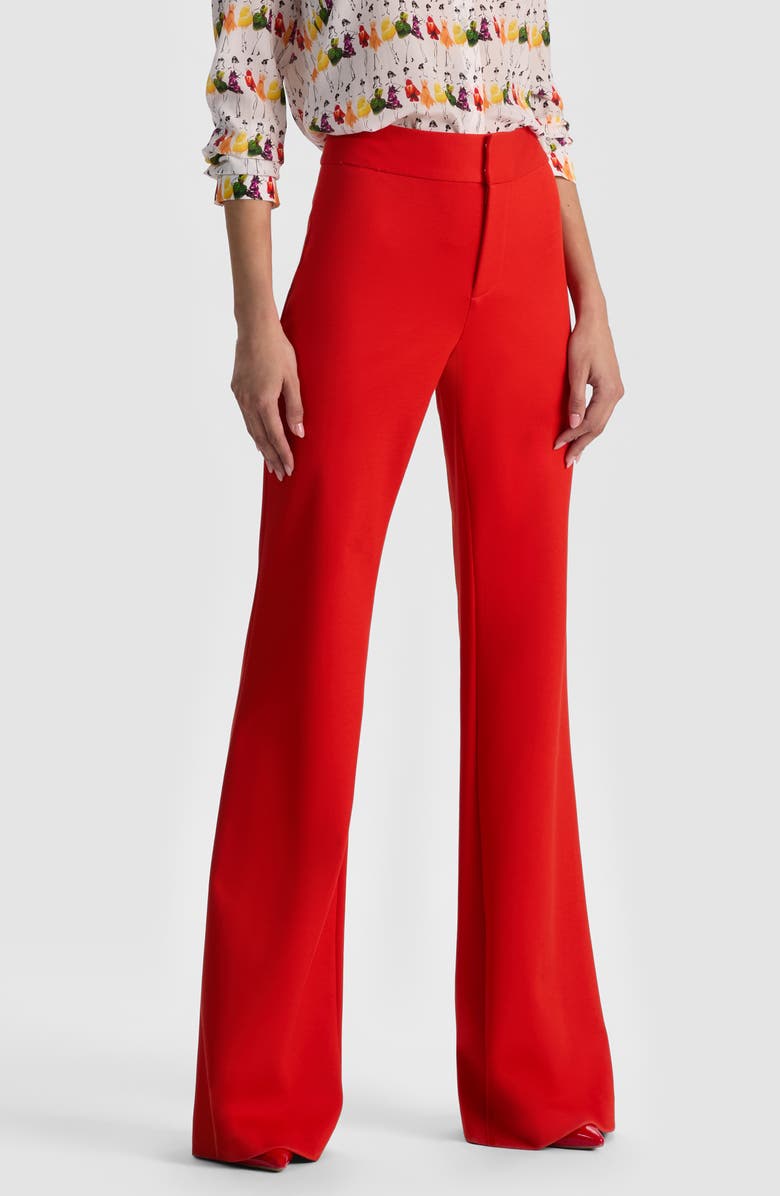 Alice + Olivia Andrew Bootcut Pants, Alternate, color, Chili Pepper