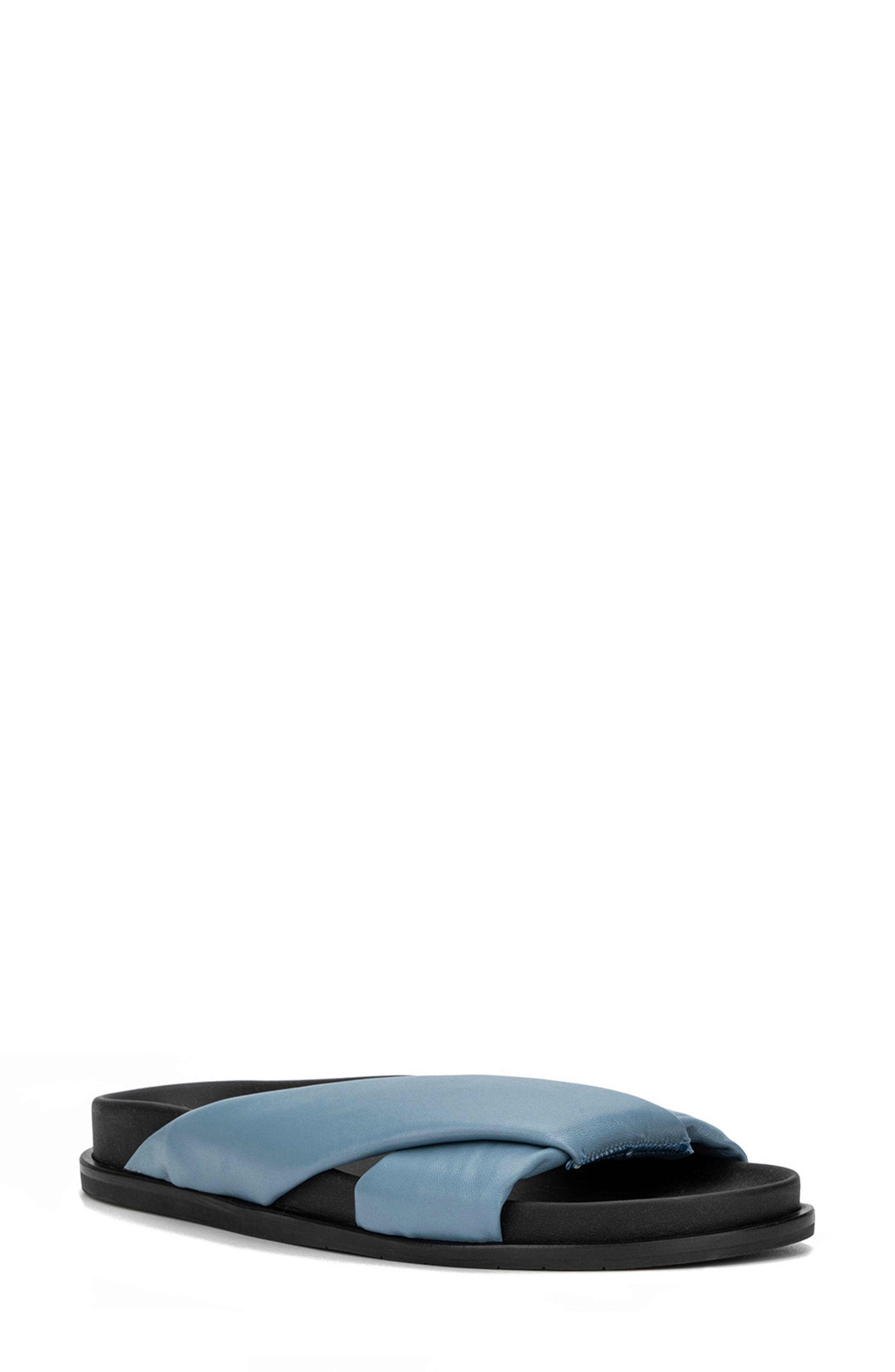 Ileena Nappa Slide Sandal, Main, color, MALIBU BLUE