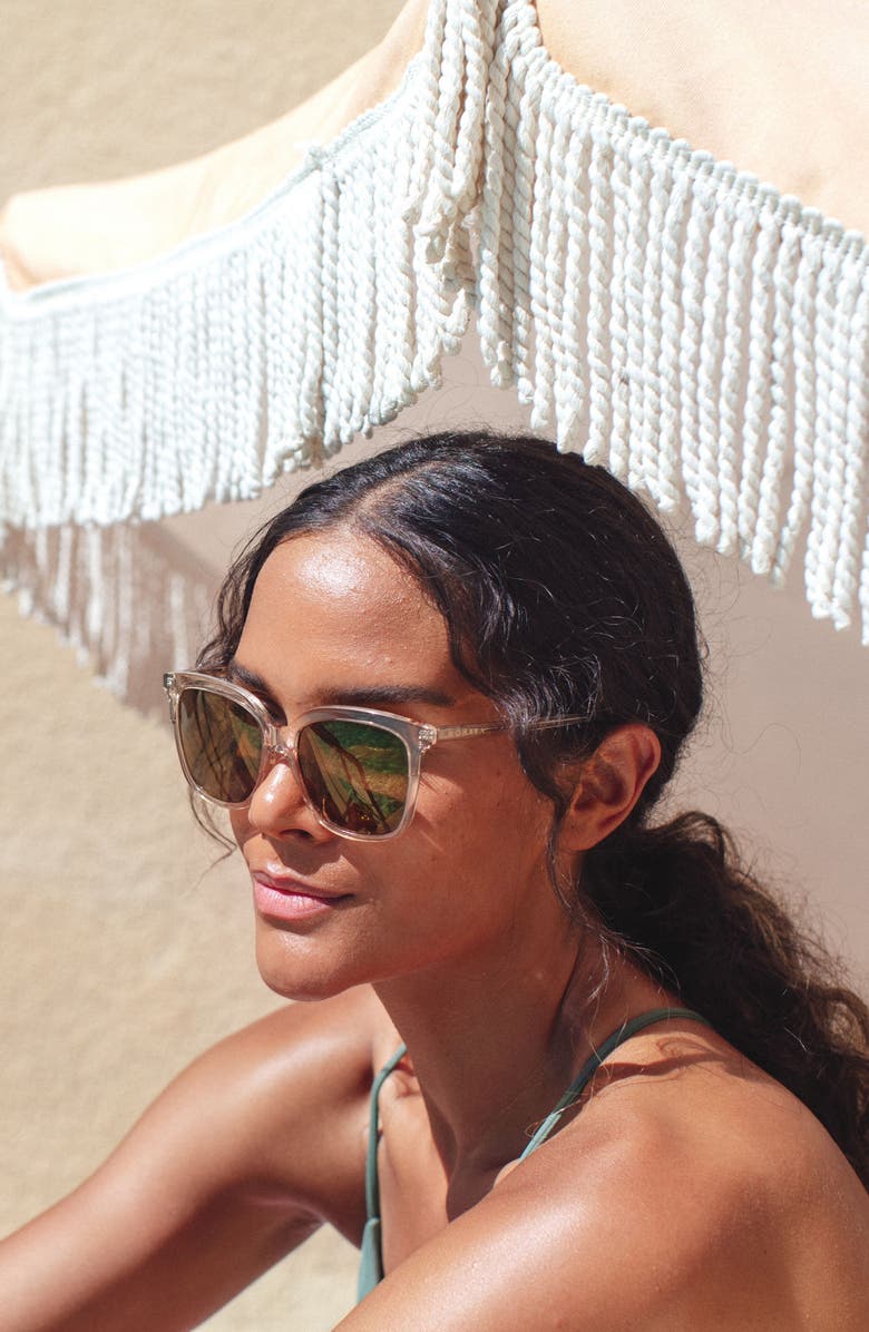 Mohala Eyewear Keana 54mm Medium Nose Bridge Medium Width Polarized Square Sunglasses, Alternate, color, Lychee Soda