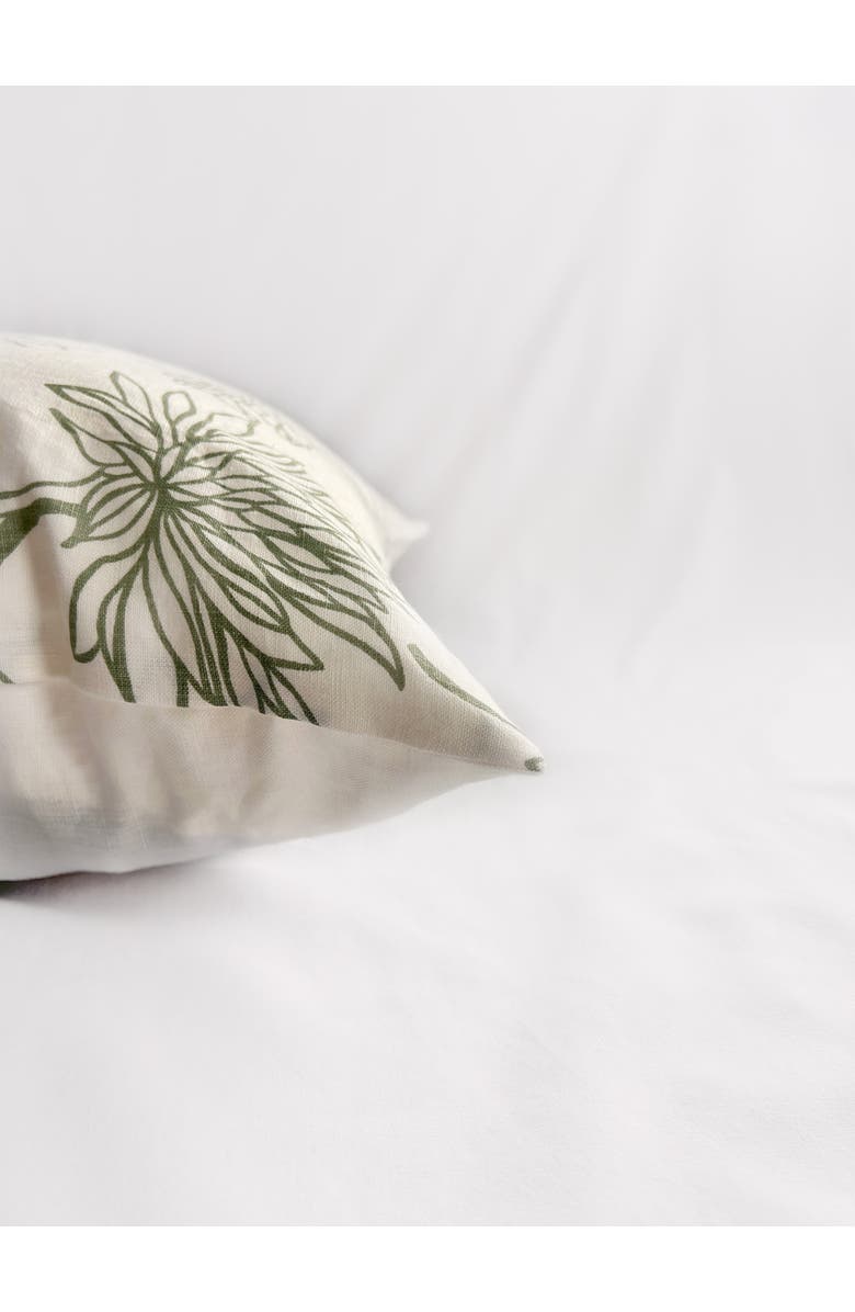 Banyan & Birch Dahlia - Pure Linen Throw Pillow Cover, Alternate, color, Sage Green