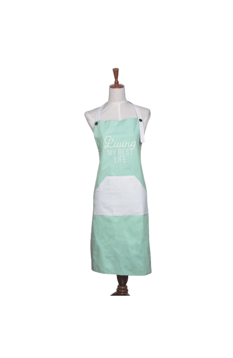 Totalee Gift Living My Best Life Apron Cotton Green, Alternate, color, Green