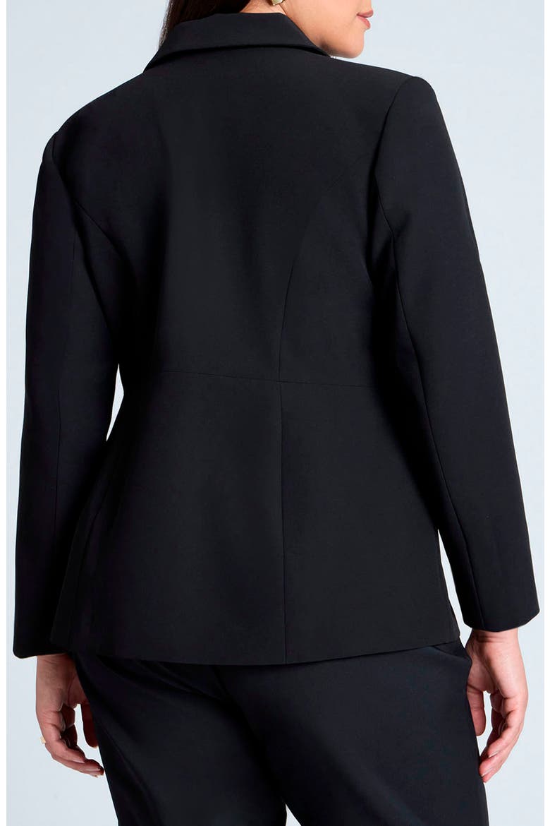 Asymmetric Tie Front Blazer, Alternate, color, BLACK ONYX