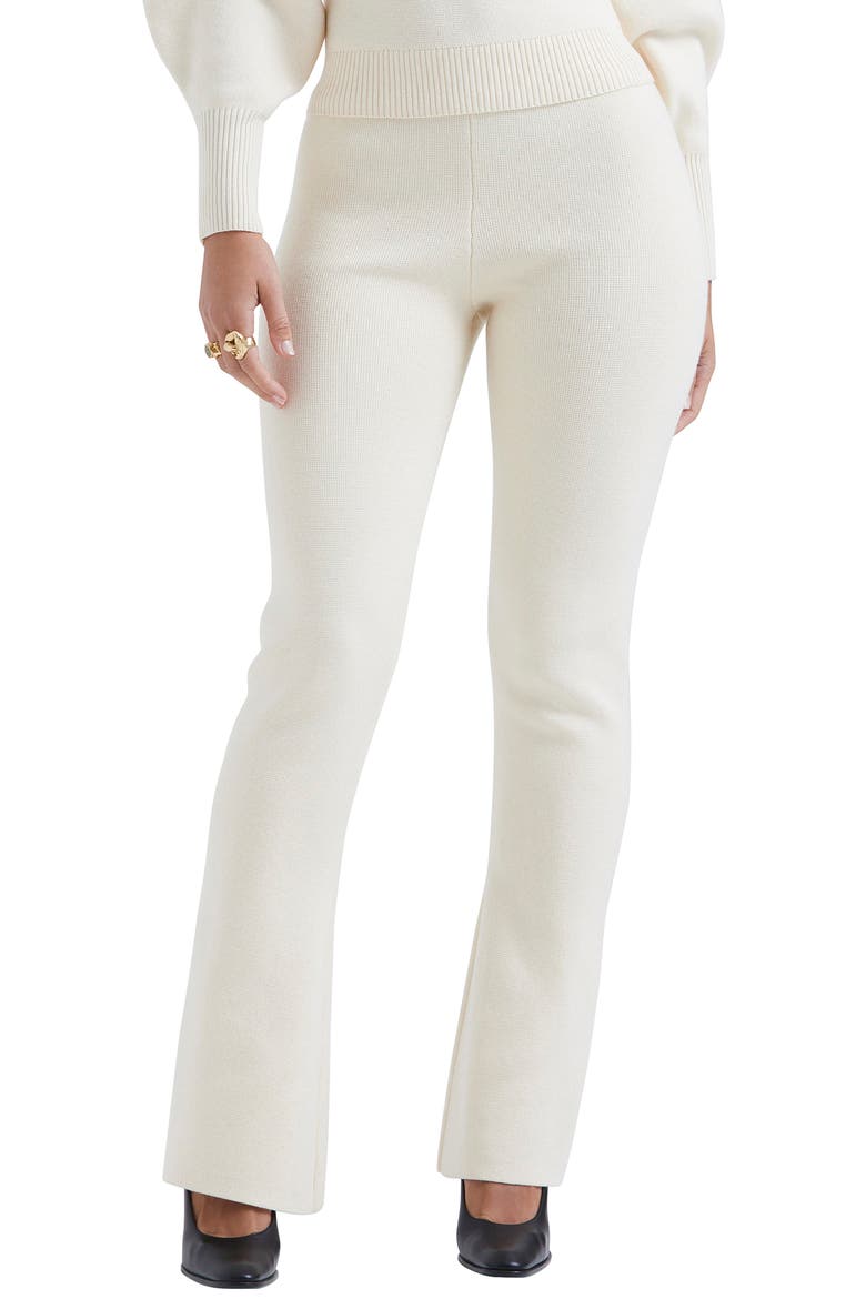 Nereida Rib Flare Pants, Main, color, CREAM