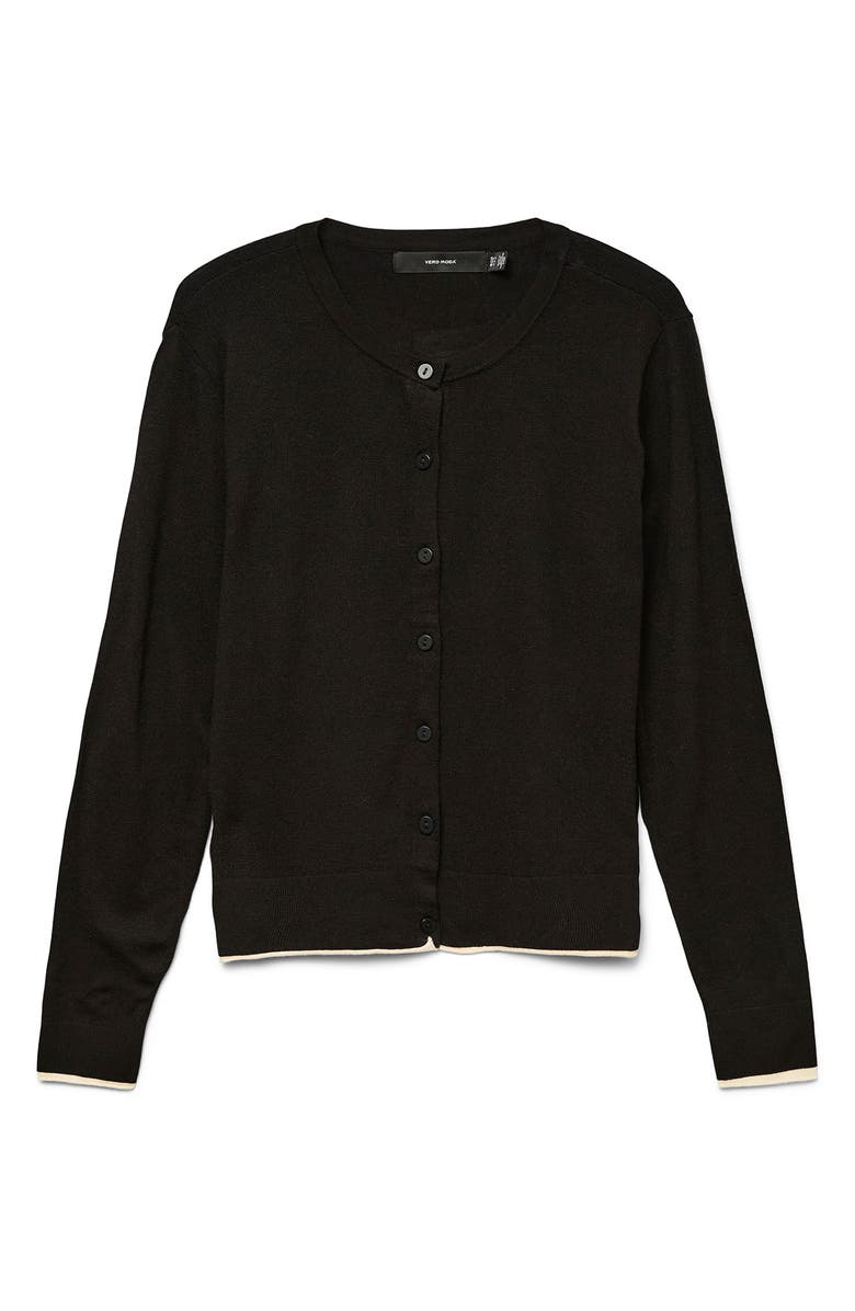 VERO MODA Breeze Cardigan, Alternate, color, Black Detail W Birch