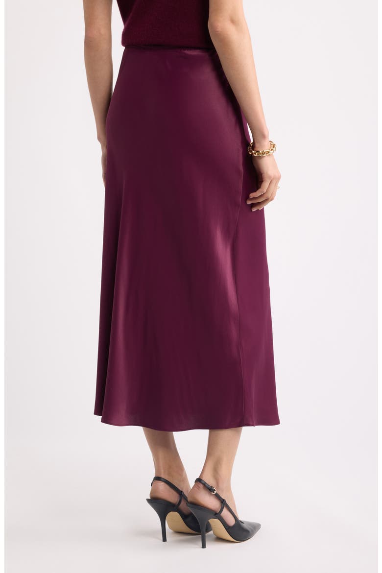Bias Cut Satin Midi Skirt, Alternate, color, BURGUNDY FIG