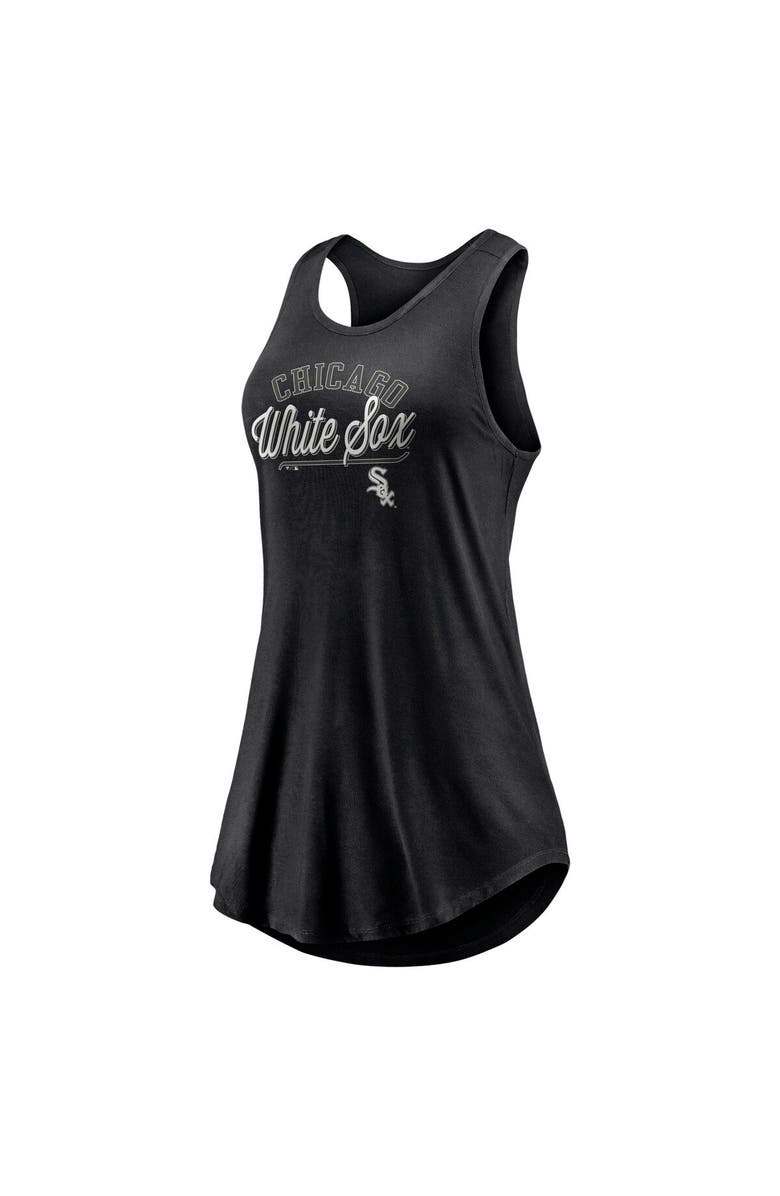 FANATICS Women's Fanatics Branded Black Chicago White Sox Simplicity Swing Racerback Scoop Neck Tank Top, Alternate, color, Black