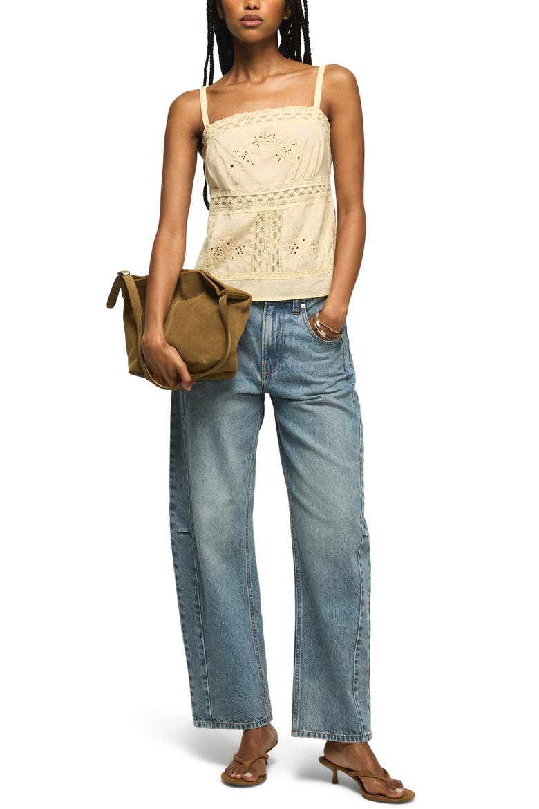 Festival Lace & Eyelet Embroidery Camisole, Alternate, color, VINTAGE CREAM